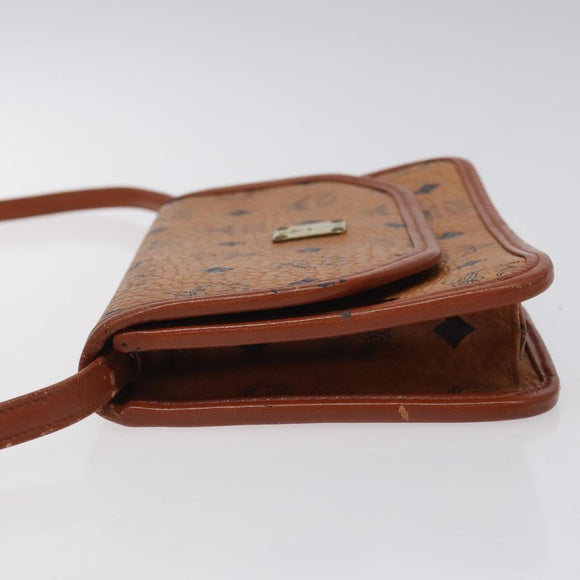 MCM Logogram Vicetos Shoulder Bag PVC Leather Brown Gold Auth BA2858