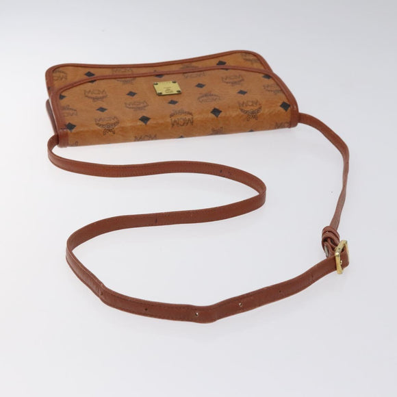 MCM Logogram Vicetos Shoulder Bag PVC Leather Brown Gold Auth BA2858