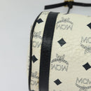 MCM Logogram Vicetos Shoulder Bag PVC Leather White Navy gold Auth BA2859-9