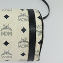 MCM Logogram Vicetos Shoulder Bag PVC Leather White Navy gold Auth BA2859-14