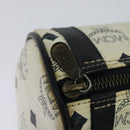 MCM Logogram Vicetos Shoulder Bag PVC Leather White Navy gold Auth BA2859-10