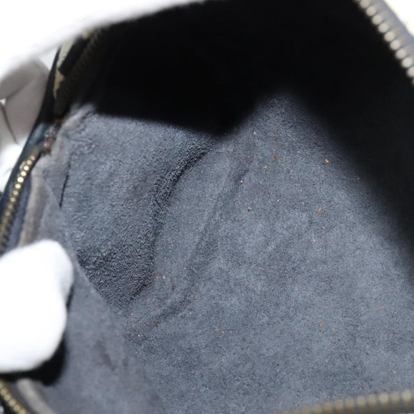 MCM Logogram Vicetos Shoulder Bag PVC Leather White Navy gold Auth BA2859