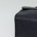 Christian Dior Trotter Canvas Handtas PVC 2-weg Marine Goud Auth BA2861-9