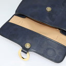 Christian Dior Trotter Canvas Handtas PVC 2-weg Marine Goud Auth BA2861-10