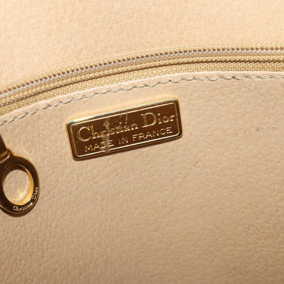 Christian Dior Trotter Canvas Hand Bag PVC 2way Navy Gold Auth BA2861