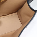 Christian Dior Trotter Canvas Handtas PVC 2-weg Marine Goud Auth BA2861-19