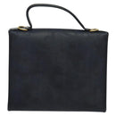 Christian Dior Trotter Canvas Handtas PVC 2-weg Marine Goud Auth BA2861-2