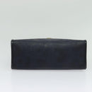 Christian Dior Trotter Canvas Hand Bag PVC 2way Navy Gold Auth BA2861-5