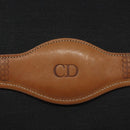 Christian Dior Shoulder Bag PVC Leather Black Gold Auth BA2862-17