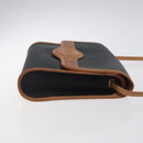 Christian Dior Shoulder Bag PVC Leather Black Gold Auth BA2862-4