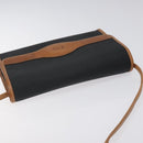 Christian Dior Shoulder Bag PVC Leather Black Gold Auth BA2862-6