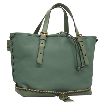 Chloe Ellen Tote Bag Leather Green Auth BA2869