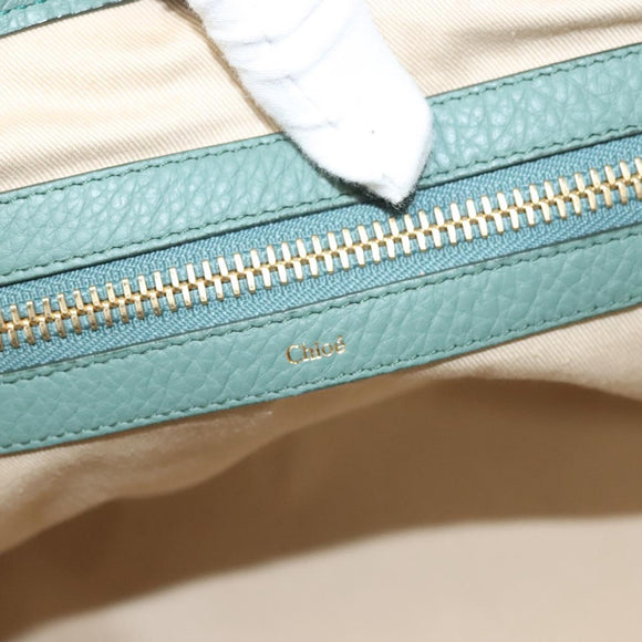 Chloe Ellen Tote Bag Leather Green Auth BA2869