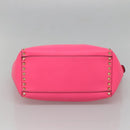 VALENTINO Rock Studs Hand Bag Leather 2way Pink Gold Auth BA2876-5