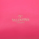 VALENTINO Rock Studs Hand Bag Leather 2way Pink Gold Auth BA2876-18