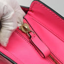 VALENTINO Rock Studs Hand Bag Leather 2way Pink Gold Auth BA2876-10