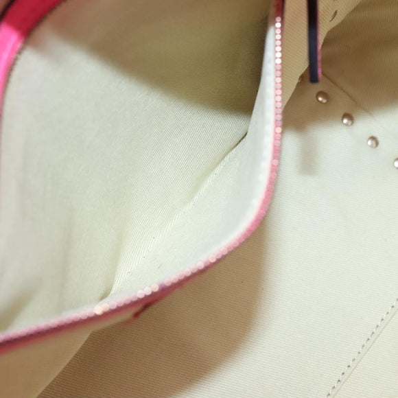 VALENTINO Rock Studs Hand Bag Leather 2way Pink Gold Auth BA2876