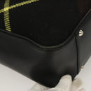 BURBERRY Nova Check Hand Bag Wool Black Silver Auth BA2877-15