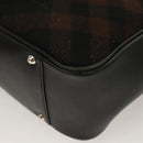 BURBERRY Nova Check Hand Bag Wool Black Silver Auth BA2877-16