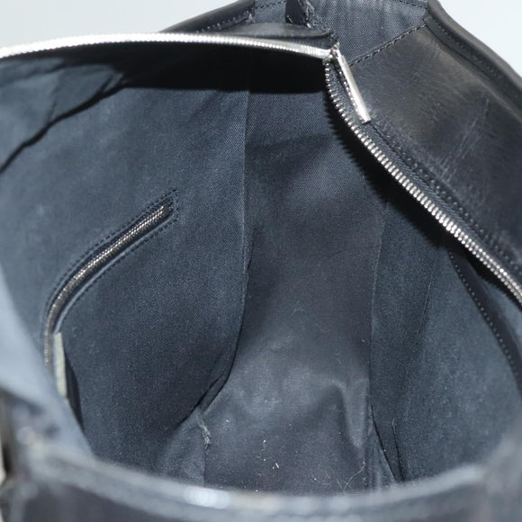 BURBERRY Nova Check Hand Bag Wool Black Silver Auth BA2877