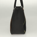 BURBERRY Nova Check Hand Bag Wool Black Silver Auth BA2877-3