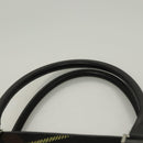 BURBERRY Nova Check Hand Bag Wool Black Silver Auth BA2877-8