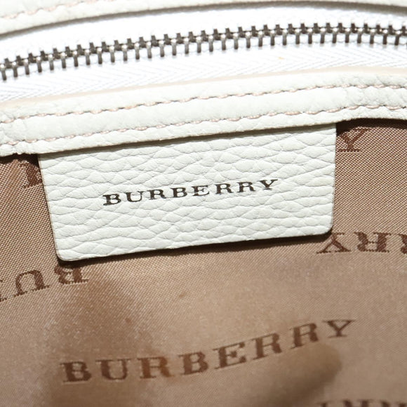 BURBERRY Nova Check Shoulder Bag Nylon Beige Silver Auth BA2878