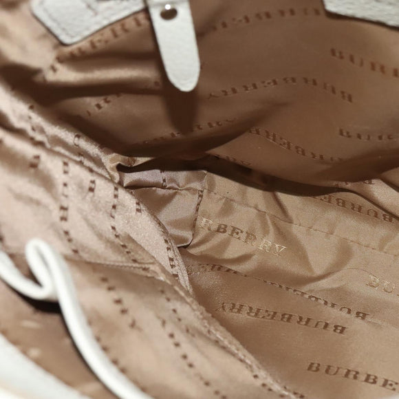 BURBERRY Nova Check Shoulder Bag Nylon Beige Silver Auth BA2878