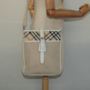 BURBERRY Nova Check Shoulder Bag Nylon Beige Silver Auth BA2878-20
