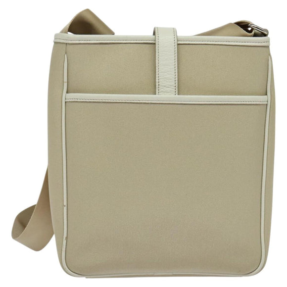 BURBERRY Nova Check Shoulder Bag Nylon Beige Silver Auth BA2878