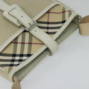 BURBERRY Nova Check Shoulder Bag Nylon Beige Silver Auth BA2878-6