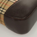 BURBERRY Nova Check Tote Bag Canvas Beige Silver Auth BA2880-9