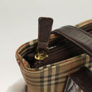 BURBERRY Nova Check Tote Bag Canvas Beige Silver Auth BA2880-10