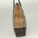 BURBERRY Nova Check Tote Bag Canvas Beige Silver Auth BA2880-3