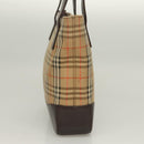 BURBERRY Nova Check Tote Bag Canvas Beige Silver Auth BA2880-4