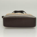 BURBERRY Nova Check Tote Bag Canvas Beige Silver Auth BA2880-5