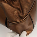 BURBERRY Shoulder Bag Leather Bronze Auth BA2881-8