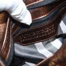 BURBERRY Shoulder Bag Leather Bronze Auth BA2881-18
