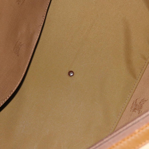 Burberrys Nova Check Boston Bag Canvas Beige Gold Auth BA2882