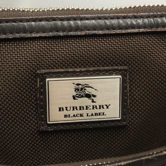 BURBERRY Black label Shoulder Bag Canvas Brown Auth BA2884