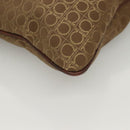 Salvatore Ferragamo Gancini Tote Bag Canvas Brown Silver Auth BA2887-9