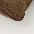 Salvatore Ferragamo Gancini Tote Bag Canvas Brown Silver Auth BA2887-16