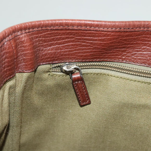 Salvatore Ferragamo Gancini Tote Bag Canvas Brown Silver Auth BA2887