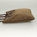 Salvatore Ferragamo Gancini Tote Bag Canvas Brown Silver Auth BA2887-4
