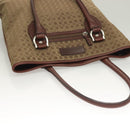 Salvatore Ferragamo Gancini Tote Bag Canvas Brown Silver Auth BA2887-6
