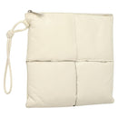 BOTTEGA VENETA MAXI INTRECCIATO Clutch Bag Leather Silver White Auth BA2892-1