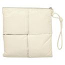 BOTTEGA VENETA MAXI INTRECCIATO Clutch Bag Leather Silver White Auth BA2892-3