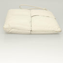 BOTTEGA VENETA MAXI INTRECCIATO Clutch Bag Leather Silver White Auth BA2892-4