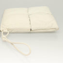 BOTTEGA VENETA MAXI INTRECCIATO Clutch Bag Leather Silver White Auth BA2892-5