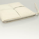 BOTTEGA VENETA MAXI INTRECCIATO Clutch Bag Leather Silver White Auth BA2892-6